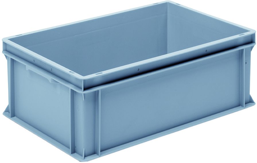 Rako-Behälter, mit Muschelgriff, grau 600x400x220 mm 43 Lt - Utz Behälter