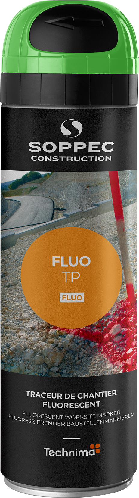 SOPPEC Markierspray Fluo TP grün fluoreszierend, 500 ml, schnell trocknend - Gartenbauwerkzeuge