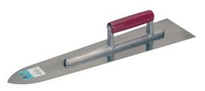Bodenlegerkelle, spitz, mit Holzgriff L= 450mm, B= 120mm, Blattstärke= 1.2mm - Bauwerkzeuge