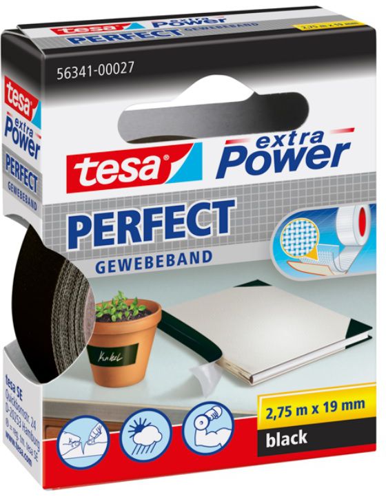 TESA Gewebeband, extra stark Rot, B= 38mm, L= 2.75m, 56343-19 - Kleben