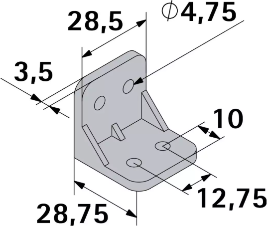 Hettich Kunststoff-Winkel Kunststoff weiss, 30 x 30 x 30mm - Diverse Möbelbeschläge und Zubehör