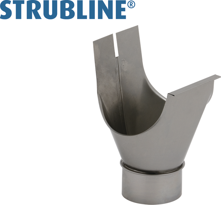 Rinnenstutzen kurz 400/100 mm 160 "Strubline" - Cr-Ni Spenglereihalbfabrikate