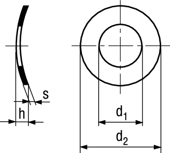 Federscheib gewölbt Form A INOX A2 BN677 DIN137A M2/2,2 - Bossard Schrauben