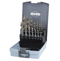 Ruko Gewindebohrer-Satz Sackloch, 14-tlg. M3 - M12, inkl. Bohrer, HSS-Co5, ABS-Box - Bohren
