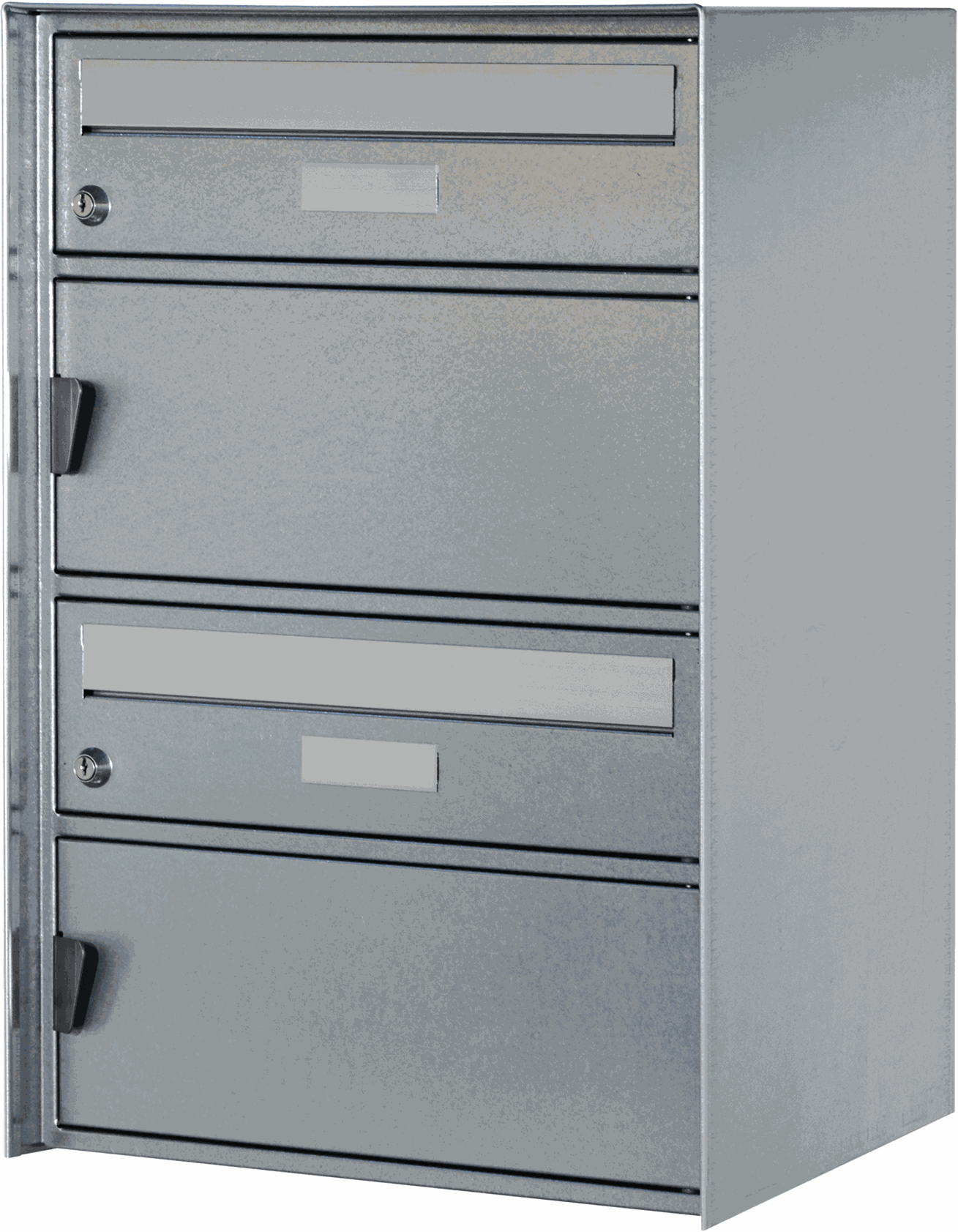 Briefkasten Genève 2 übereinander eloxiert, 415x612x303mm - Briefkasten Huber