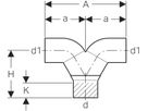 Hosenabzweig 2 x 90° 110/ 90mm 310.481.14.1 - Geberit-PE-Silent-Formstücke