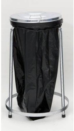 110 l Müllsackständer, offen, verzinkt Höhe: 900 mm, Deckel Durchmesser: 450mm, stapelbar - Behälter