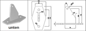 Aufhängeplatten unten Sechseck mit 2 Befestigungslöcher - INOXTECH-Handlauf-/Geländer-System