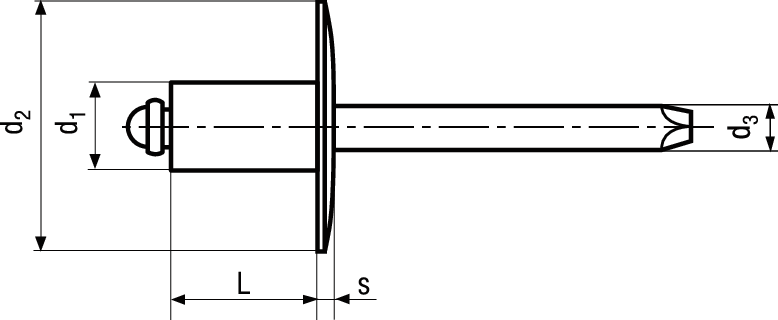 POP® TAPD..BSLF AL / ST VZ TAPD512BSLF BN4537 , 4x14 / 12 , K.= 7.9-9.5 - Bossard Schrauben