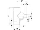 Tee reduziert PE100 S5 PN 16 d 140/110mm 753 201 090 - PE100 Stutzenformstücke langschenklig