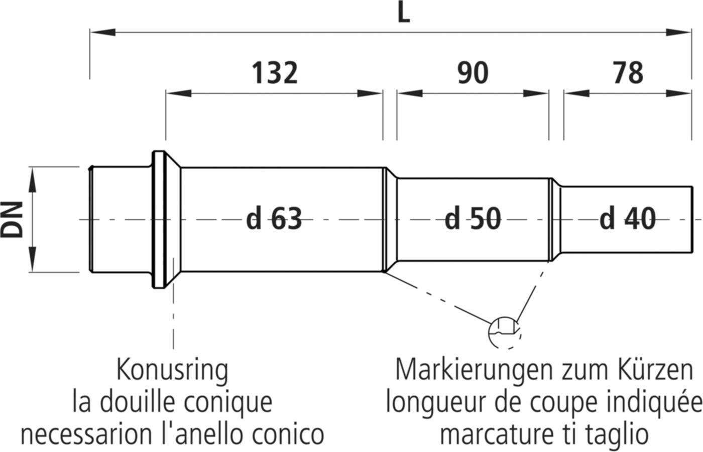 Universal PE-Stutzen 4523 DN 50 / d 40-50-63mm - Hawle Armaturen