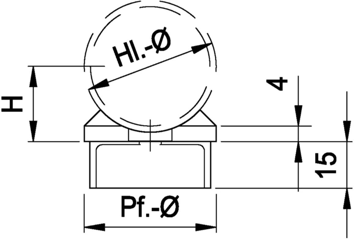Rohrsattel HI. 42.4 mm Pf. 42.4 mm geschl. 1.4301 - INOXTECH-Handlauf-/Geländer-System