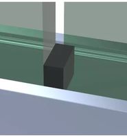 Mitteldichtung Dicke 6 mm Ganzglasgel., 21 x 25mm, eins. Klebeband, schwarz, - INOXTECH-Handlauf-/Geländer-System