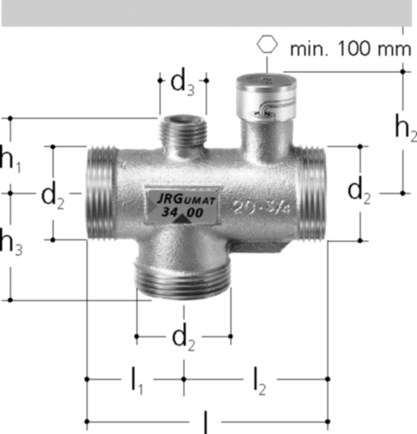 JRGUMAT Thermomischer PN 10 2" DN 50 40°C Einstellbereich 30-45°C 3400.962 - JRG Armaturen