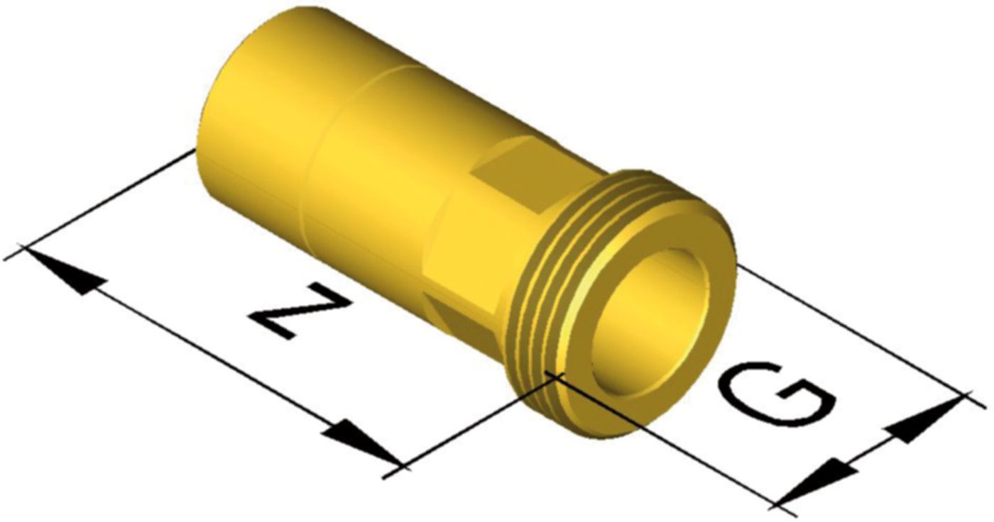 Übergang mit Einsteckende, mit AG falchdichtend d 28 mm - 3/4" 9824.2809 - SudoFIT-Formstücke