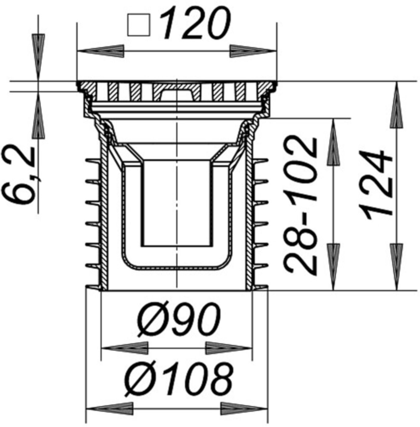 Bodenablauf Pronto mit Alu-Rost befahrbar 1500kg DN 125 3-700186 - SCHACO Entwässerungstechnik