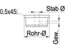 Rohrk Vollmat gerad m. Fase/ Q-geb M6 Rohr 42.4/ 12 mm geschl. 1.4301 - INOXTECH-Handlauf-/Geländer-System