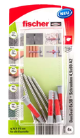 FISCHER DuoSeal abdichtender Dübel S PH TX A2 Ø6 x38mm, ks 12 mm, 557733, Pack à 4 Stk. - Fischer Befestigung