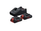 BOSCH Profi-Set mit 2x18V-Werkzeugen +2x4.0Ah + Schnellladegerät, Geräte in Tasche - Bosch Elektrowerkzeuge
