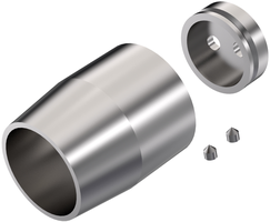 Handlaufsteckrohr  verdeckt 2-teilig 33.7 mm , geschliffen 1.4301 126921 - INOXTECH-Handlauf-/Geländer-System