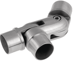 Rohrecke beweglich mit 2 Gelenken 42.4 mm geschliffen 126569 - INOXTECH-Handlauf-/Geländer-System
