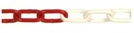 Absperrkette, Kunststoff, rot/weiss Ø 8mm, L= 48mm - Ketten und Zubehör