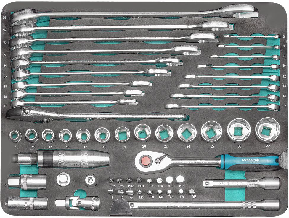TECHNOCRAFT PP-Werkzeugkoffer wasserfest "PRO CONSTRUCTION 152" - Werkzeugkoffer,Sortimentskoffer,Behälter