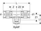 T-Stück 25mm-1/2"-25mm 620.392.00.1 mit MasterFix - Geberit FlowFit-Rohre/Formstücke
