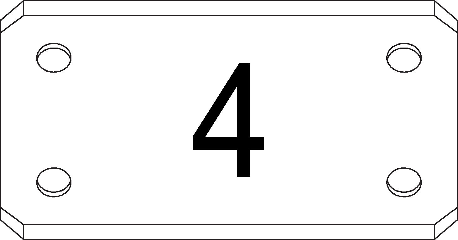 Auflagebleche schmale Ausführung 4 Ø 42.4 mm L 40 mm S235JR - INOXTECH-Handlauf-/Geländer-System