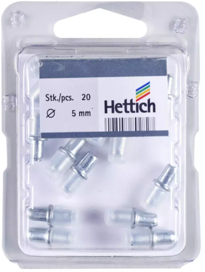 Hettich Tablarträger Für Glasböden, mit Kst. Kappe, D = 5mm, à 20 Stk - Diverse Möbelbeschläge und Zubehör