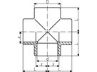 Kreuz mit 4 Muffen 40 mm 721 300 109 - GF Hart PVC-U Formstücke