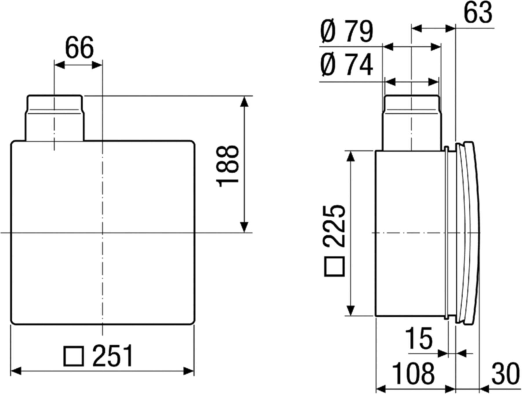 UP-Gehäuse ER-UPD 0093.0972 Brandschutzgeh. DN 75/80, f/Ventilatoreinsatz ER - Ventilatoren