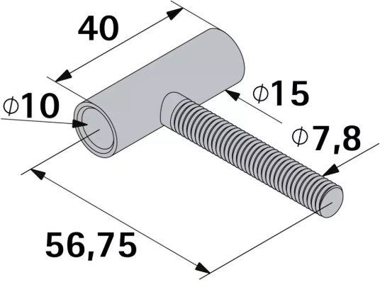 Hettich Türband Oberteil verzinkt, 15 x 40mm, Traglast max. 40kg, à 2 Stk - Diverse Möbelbeschläge und Zubehör