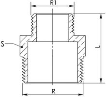 Doppelnippel Red. 8245 3/8"- 1/4" - Rotguss-Gewindefittings