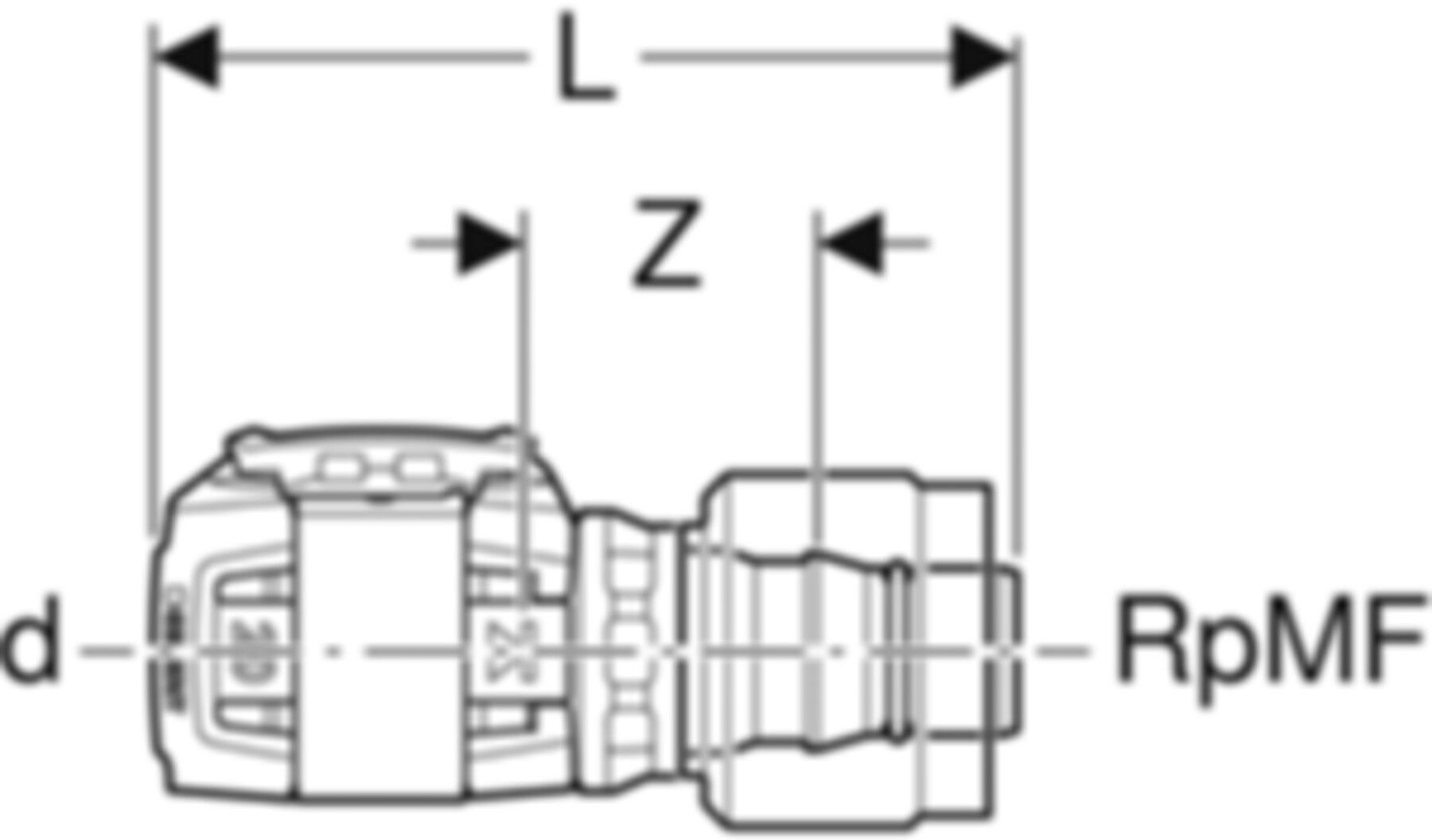 Übergang 16mm-1/2" 620.290.00.1 mit MasterFix - Geberit FlowFit-Rohre/Formstücke