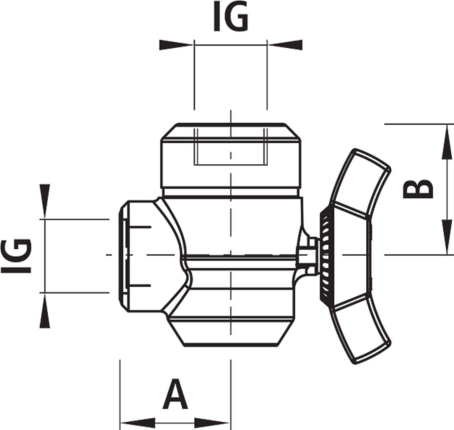 Eck-Kugelhahn für Gas 6885 mit Trennstelle 1 1/2" IG - Hawle Armaturen