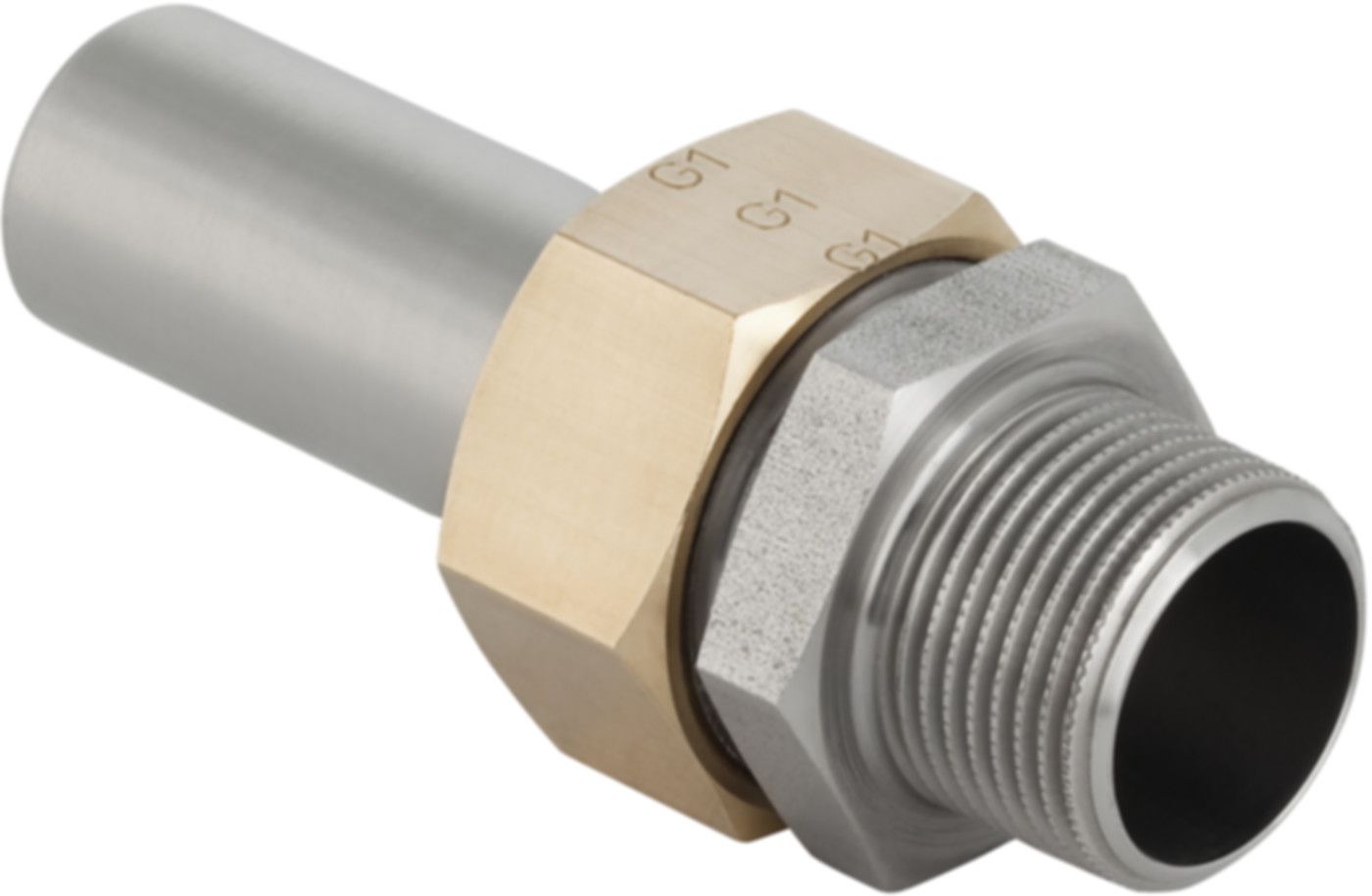 Übergang lösbar mit AG 54mm- 2" 35410 Überwurfmutter Messing mit Steckende - Mapress-Sanitär-Presssystem-Formstücke