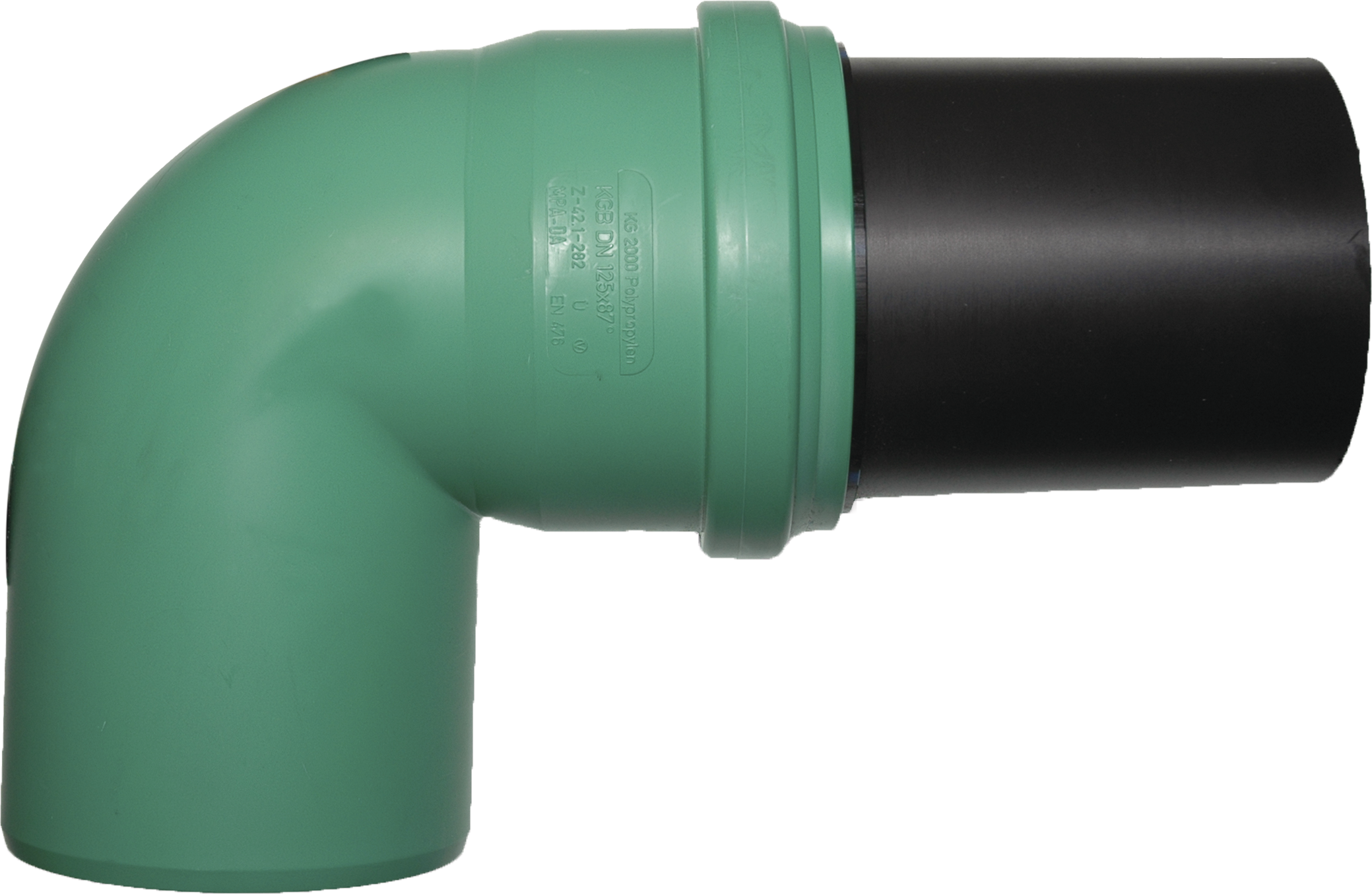 PP KG 2000 Tauchbogen ohne Griff NW: 125mm 90° - Plastika Formstücke spezial