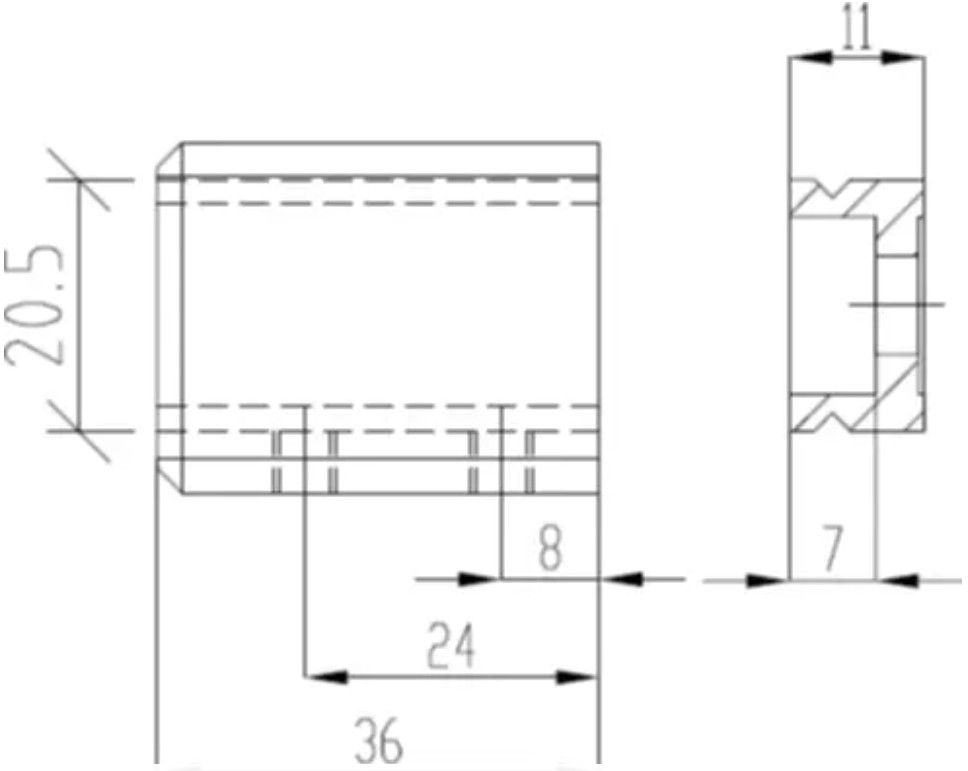 Handlaufsteckrohr  verdeckt 2-teilig eckig 40x20x2 mm geschliffen 126927 - INOXTECH-Handlauf-/Geländer-System