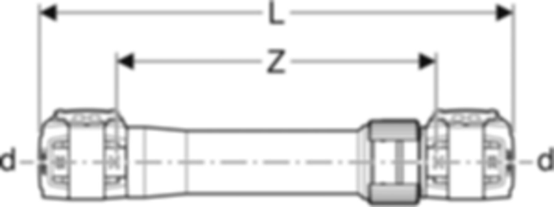 Langkupplung 16mm 620.020.00.1 - Geberit FlowFit-Rohre/Formstücke