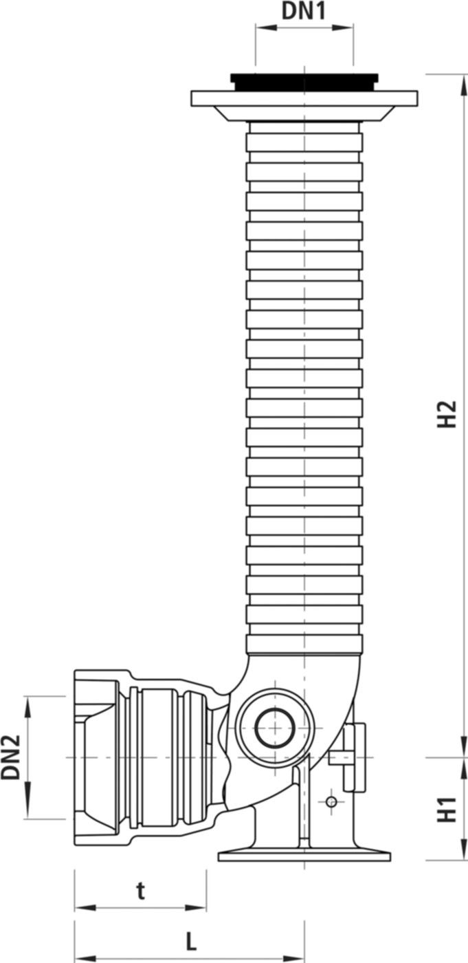 Hydranten-Einlaufbogen Guss BLS N842 GT 1,35-1,80m DN 100 - Hawle Hydranten