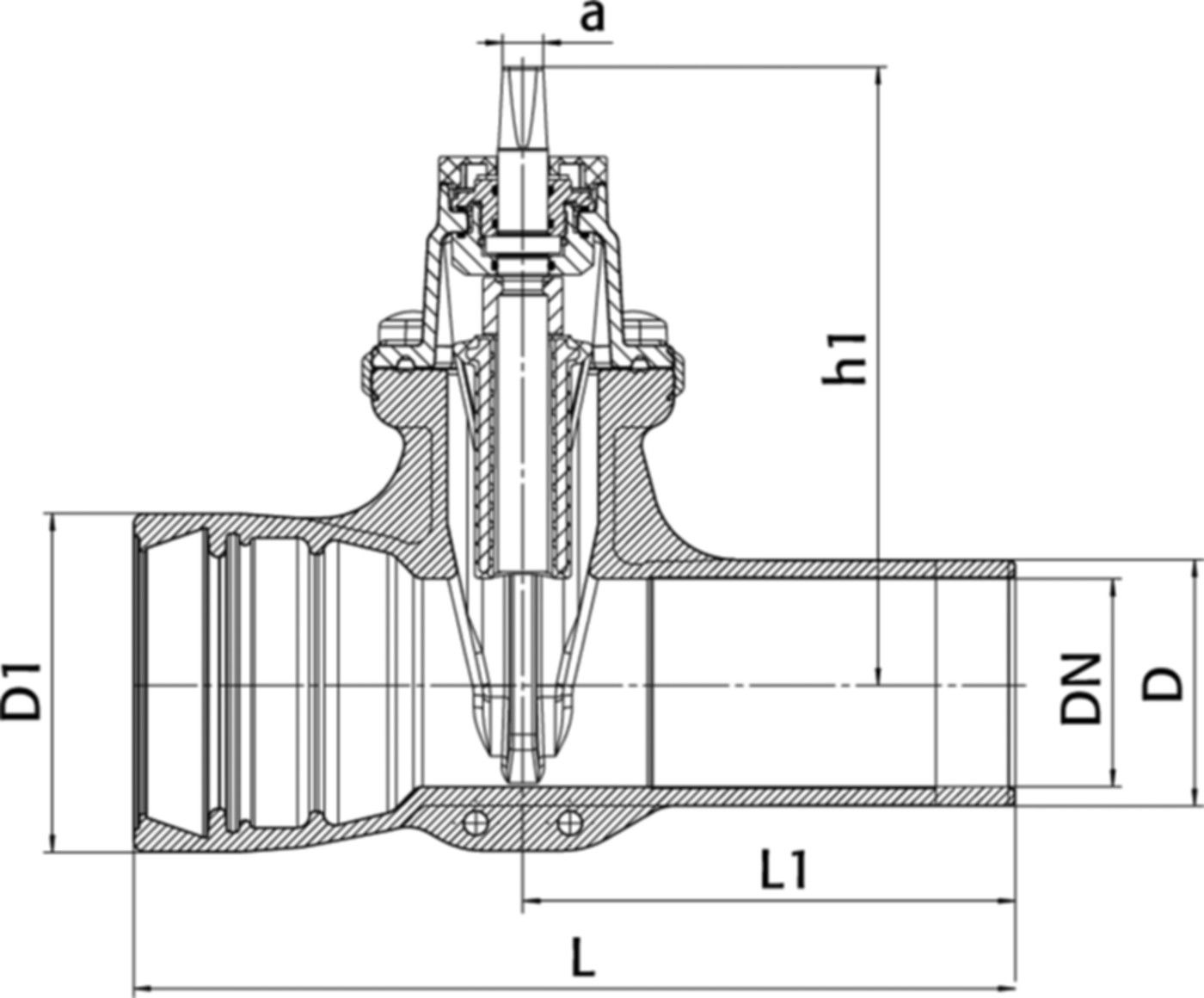 Schieber mit STM und Spitzend Novo-Sit Modell 4004, für Wasser DN 200 - Wild Armaturen