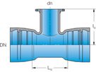 2-Muffen-T-Stück MMA System BLS Abgang Flansch DN 125/125 - Frischhut Steckmuffenformstücke