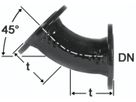 Flanschenbogen 45° PN 10/16 Fig. 2032 DN 80 - Von Roll Flanschenformstücke