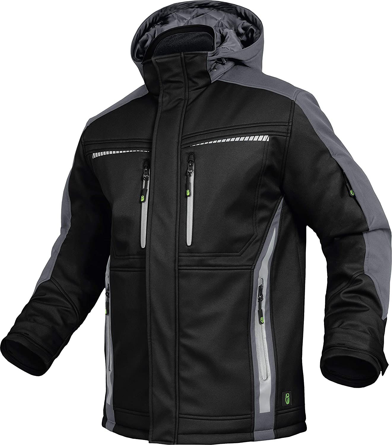 Softshell Jacke Leib Wächter FLEXI schwarz/grau, Gr. 4XL - Textilien