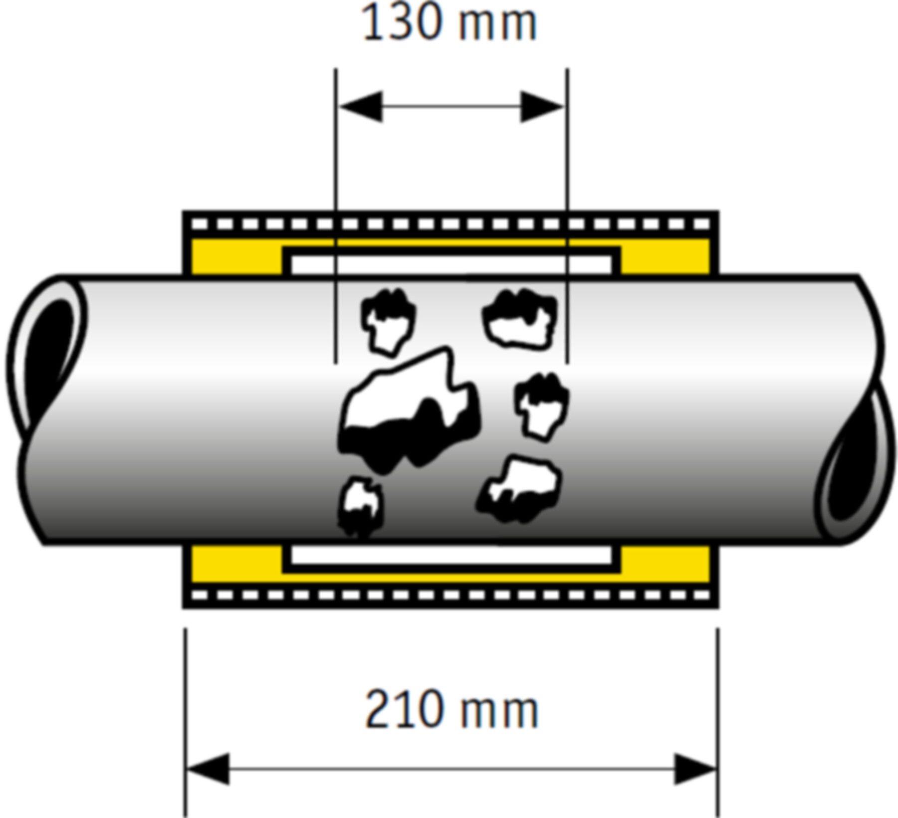 Reparaturkupplung PN 5, RepaFlex GAZ DN 100, Spannbereich 100-110mm - RepaFlex-Reparaturkupplungen