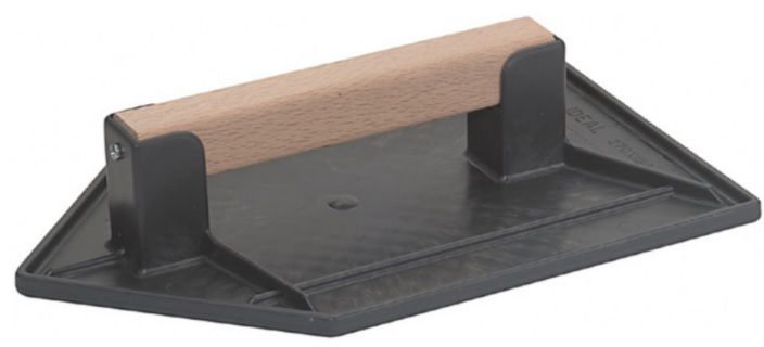 Reibscheibe, spitz, Kunststoff L= 270mm, B= 180mm, mit Holzgriff - Bauwerkzeuge