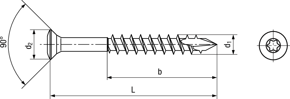 Linsensk-SPAX® CUT I-6rd A2 BN20935 4 x 60 / 29 (T15) - Bossard Schrauben