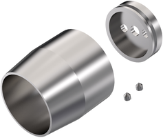 Handlaufsteckrohr  verdeckt 2-teilig 42.4 mm , geschliffen 1.4301 126922 - INOXTECH-Handlauf-/Geländer-System