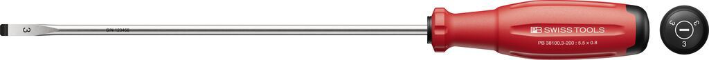 PB Schraubenzieher, SwissGrip Evo, Schlitz PB 38100,  Gr. 3, L=200mm - Schraubenzieher